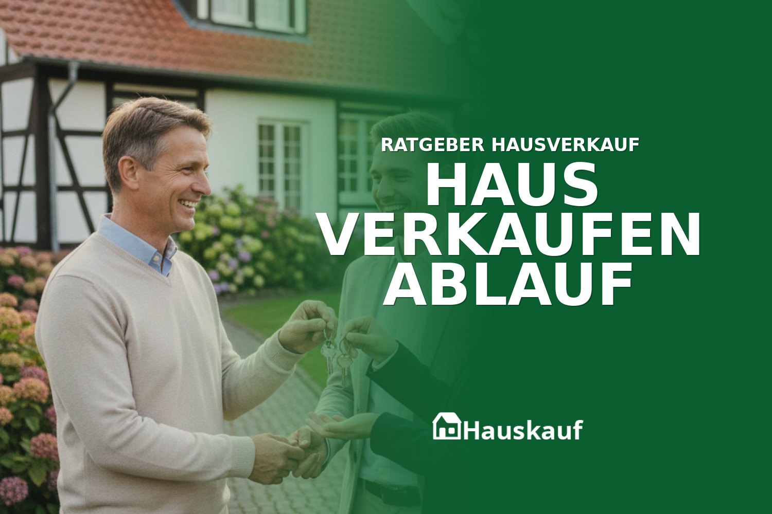 Ein Paar übergibt lächelnd die Schlüssel ihres Hauses nach einem erfolgreichen Hausverkauf.