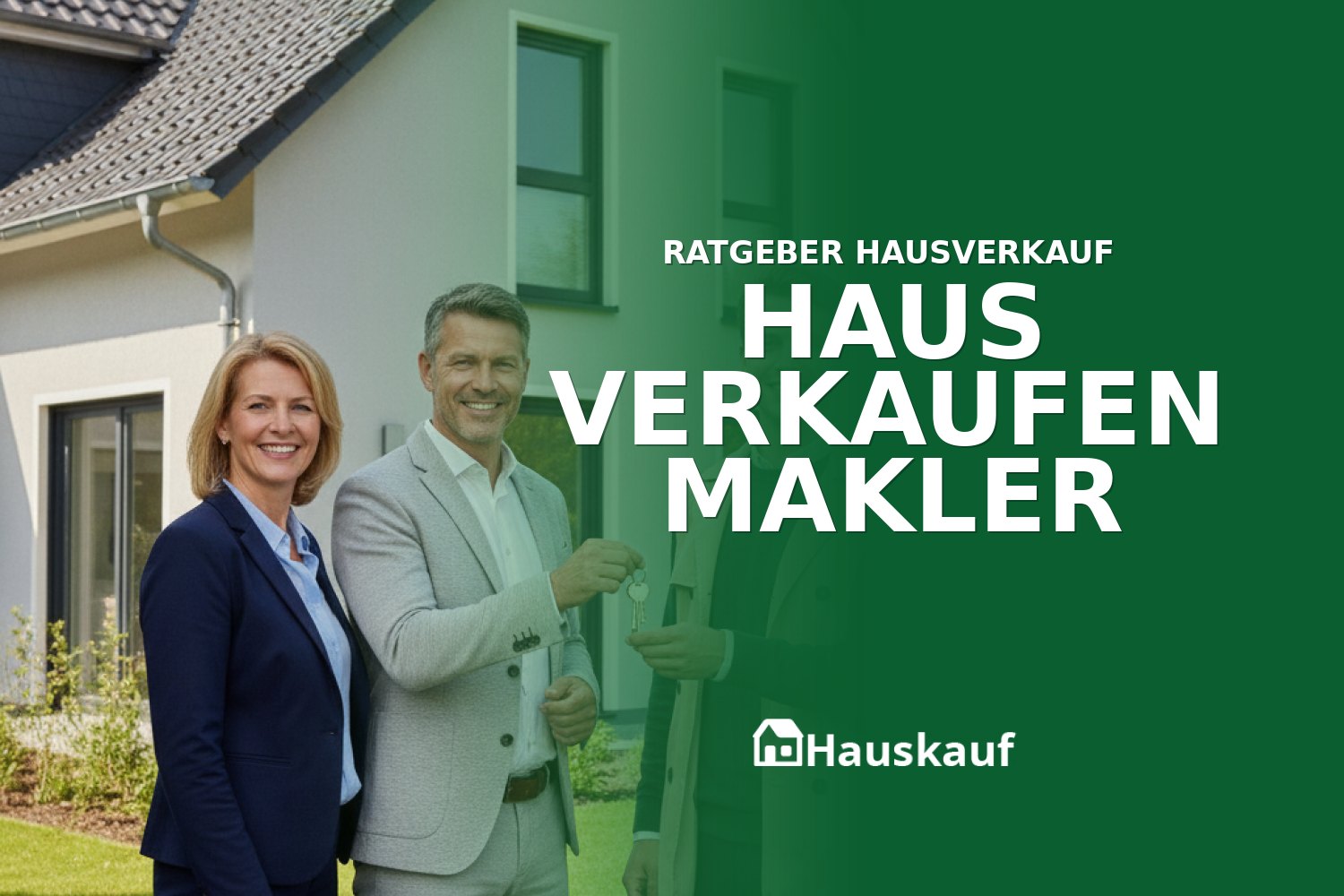 Zufriedenes Paar nach erfolgreichem Haus verkaufen mit Makler
