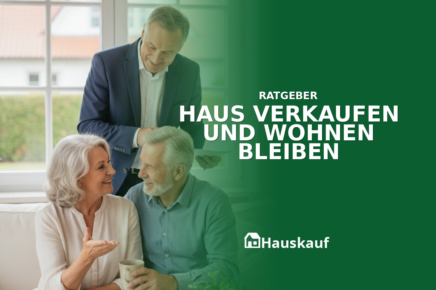 Ein älteres Ehepaar entspannt in ihrem Haus, nachdem sie ihr Haus verkaufen und wohnen bleiben konnten.